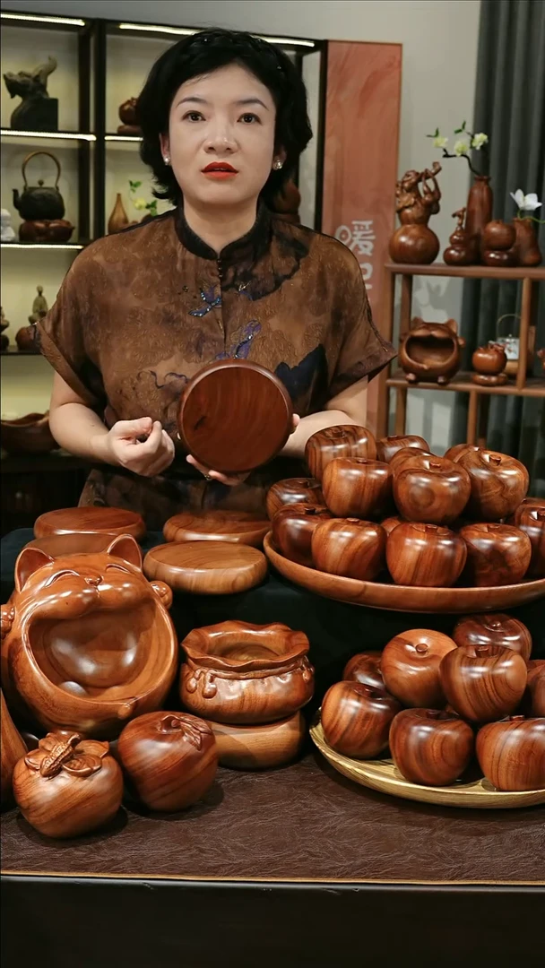 木15公分MB061-2福鼓底座摆件大号微瑕随缘发其一228