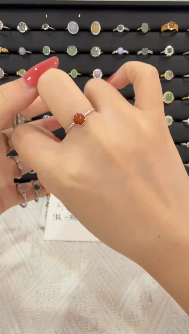 银S925镶嵌戒指翡翠002