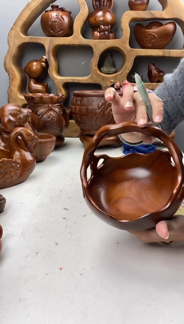 香樟木A34树藤提篮/尺寸