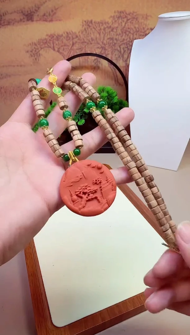 颈饰14K金镶嵌南红玛瑙A889