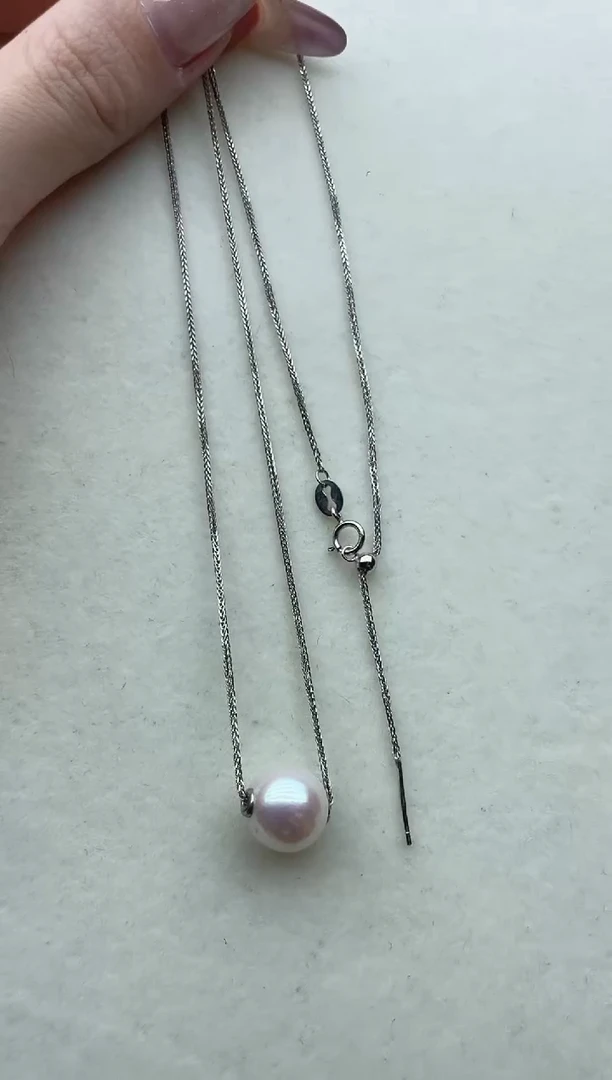 银S925镶嵌淡水珍珠套链14