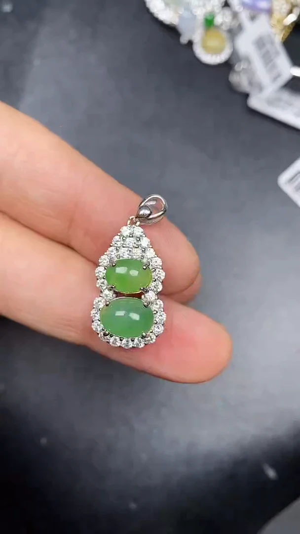 银S925镶嵌戒指翡翠3240