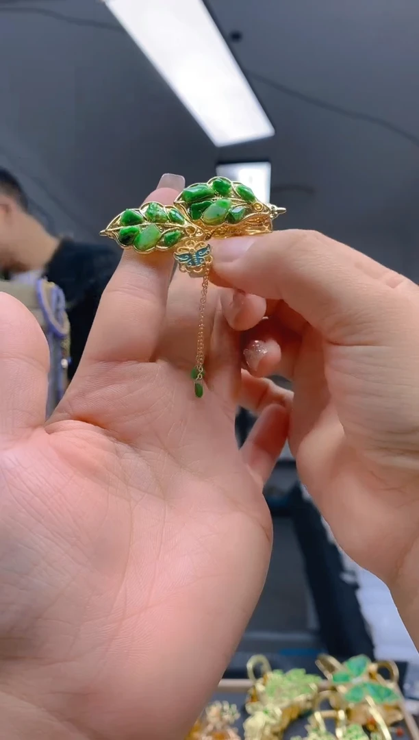 【闪购商品】翡翠耳饰合金277翡翠发簪