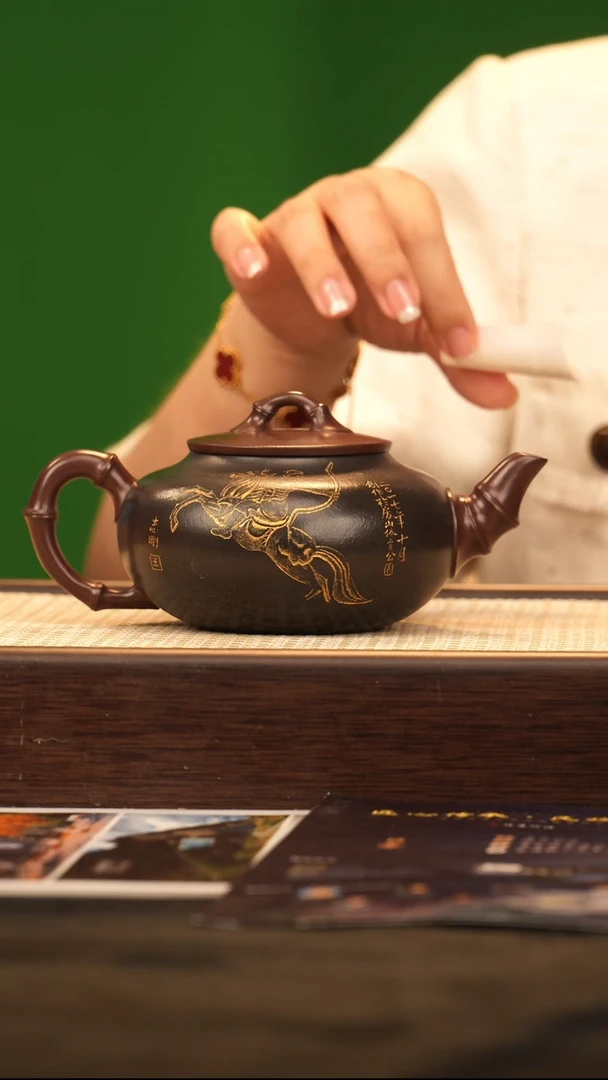 茶壶紫砂WZG竹节壶 段泥300cc