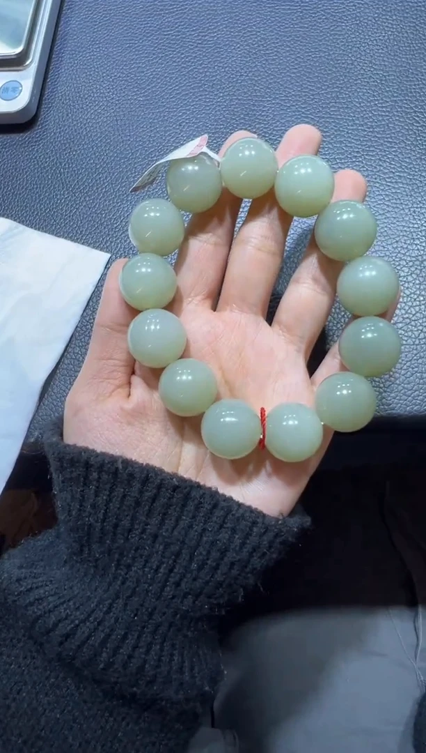 未镶嵌手串和田玉且末近矿高青白手串（产地直发）