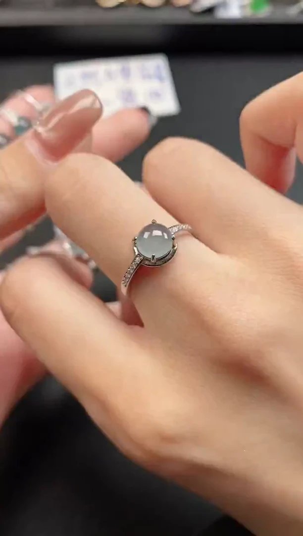 银S925镶嵌戒指翡翠51511