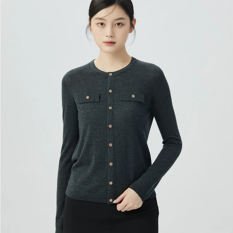 【商场同款】2025春秋新款法式舒适百搭小香风长袖针织开衫1499169