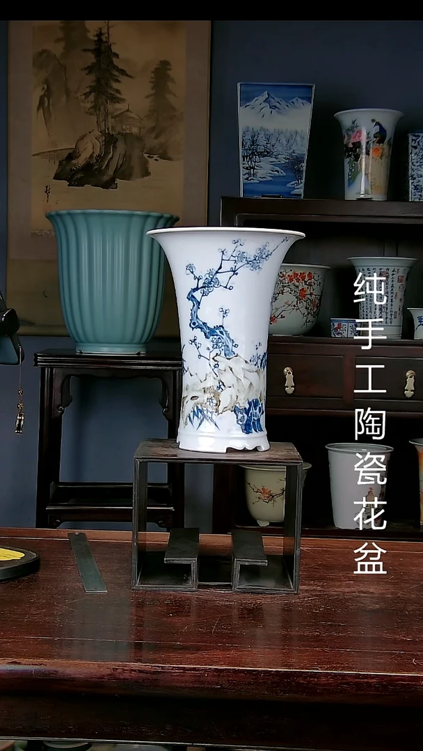 景德镇手工陶瓷花盆