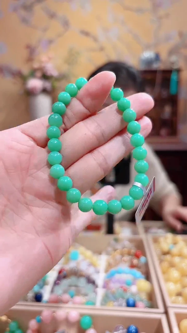 未镶嵌手链石英质玉，天然澳玉设计款7.2咪