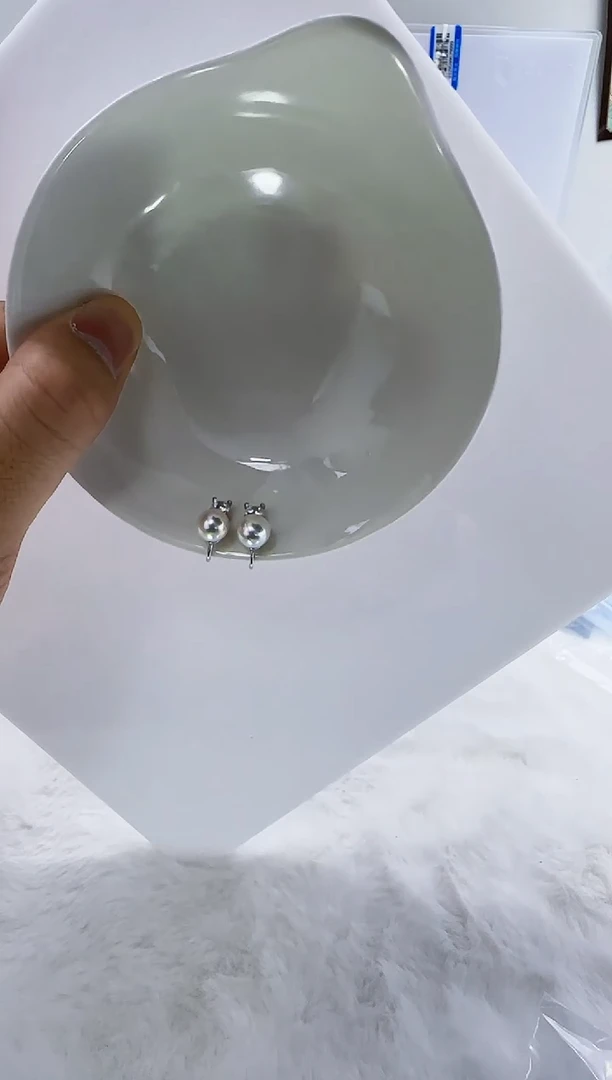 银S925镶嵌海水珍珠DA珍珠耳饰7-8 y184