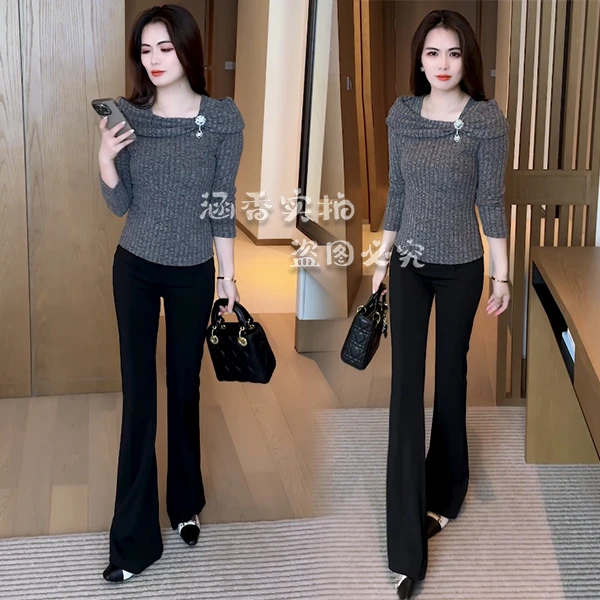 早春显瘦T恤女2025春季女装显瘦百搭时尚洋气设计感上衣 22131