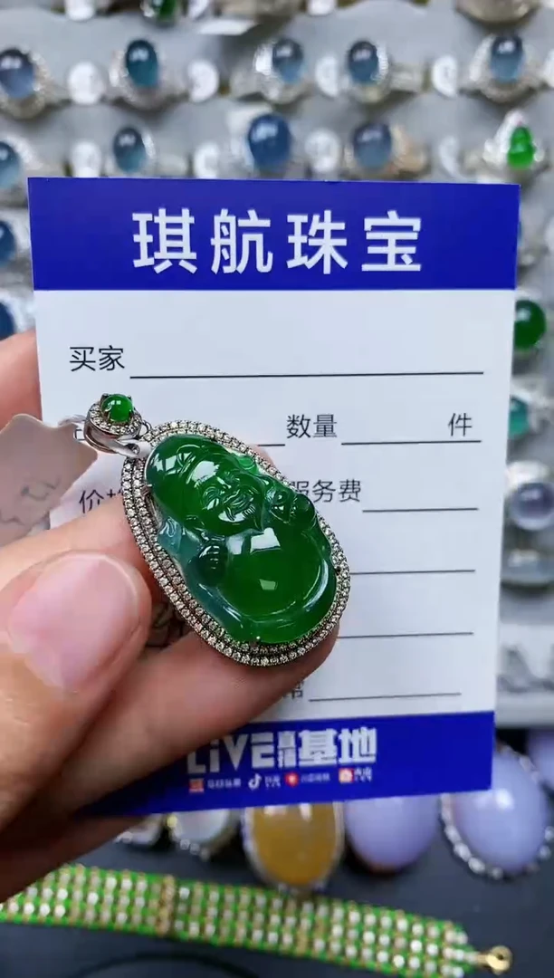 【闪购商品】翡翠颈饰银S925镶嵌0393