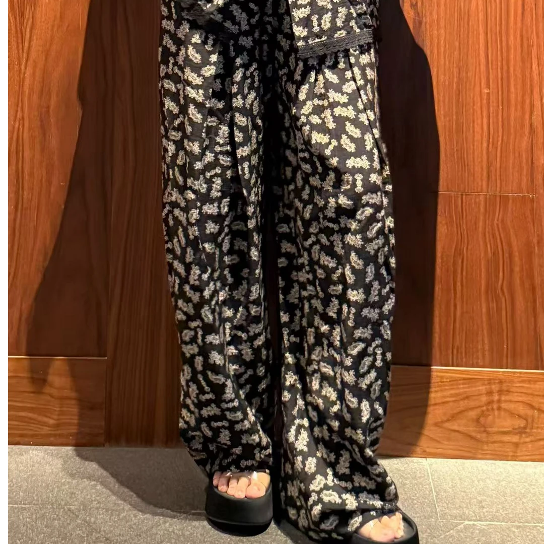 ZHUZHENFEI【繁花掠影】松紧直筒休闲长裤宽松显瘦阔腿裤Z353056