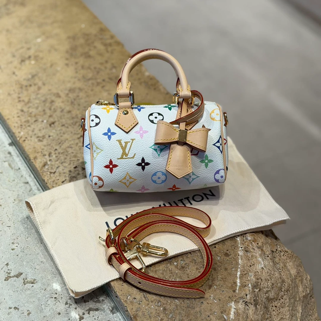 99新 LouisVuitton/路易威登 speedy nano 村上隆 白三彩/062727
