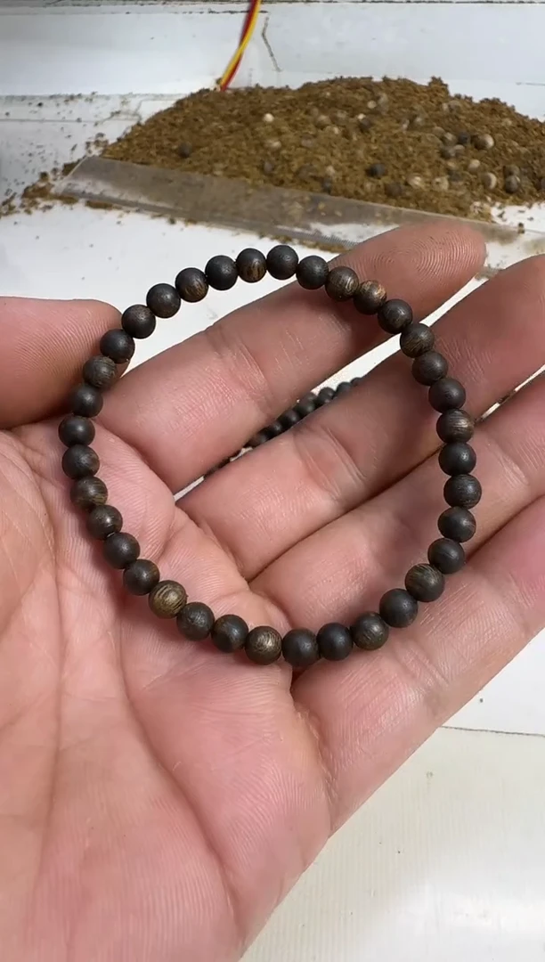 手串沉香乌身0.5规格单圈3克沉水