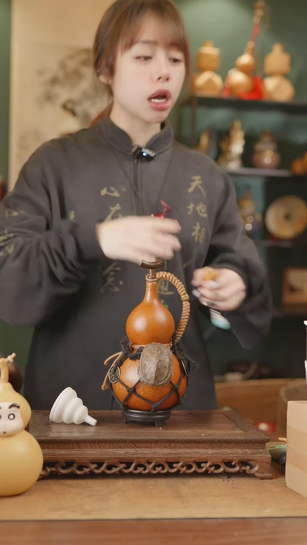 【闪购商品】135号精品天然大漆工艺防渗内胆酒葫芦~