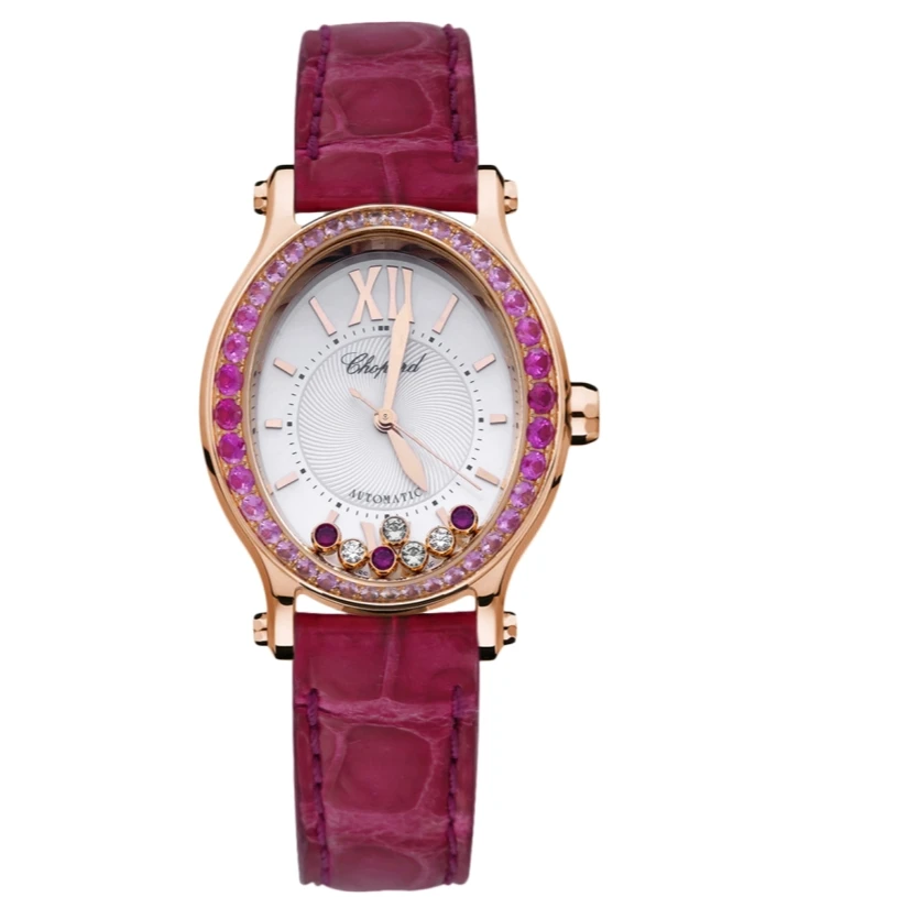 99新 Chopard/萧邦 275362-5003机械18K玫瑰金原钻女表/WHT030299
