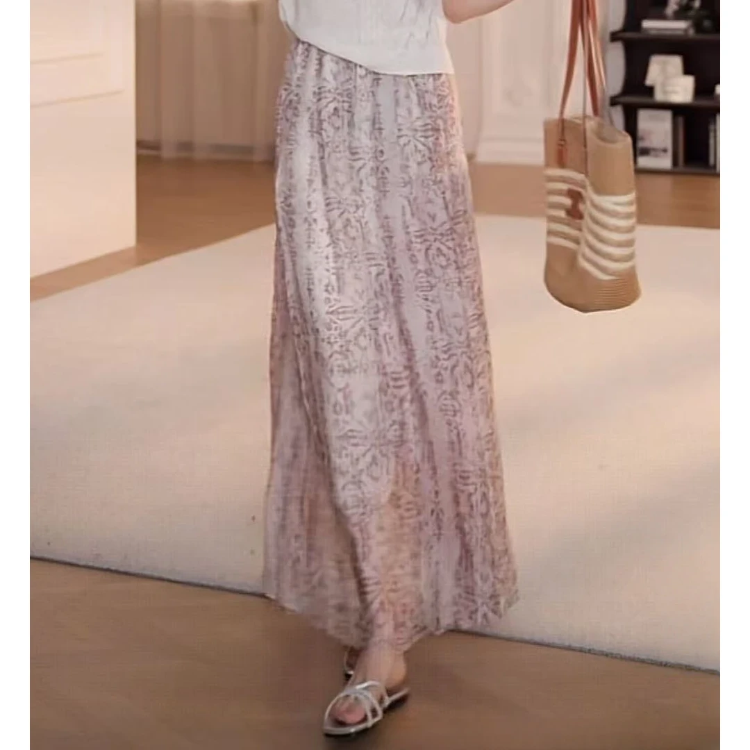 【YANYAN】2025夏季高腰休闲松紧腰花裙半身裙