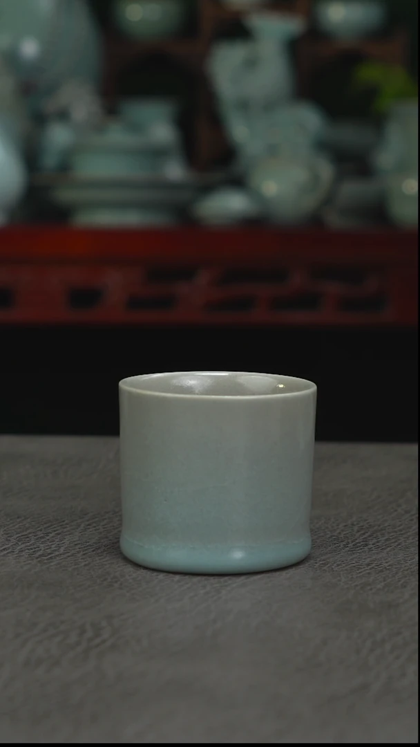 柴-窑变扳指杯  微瑕-二