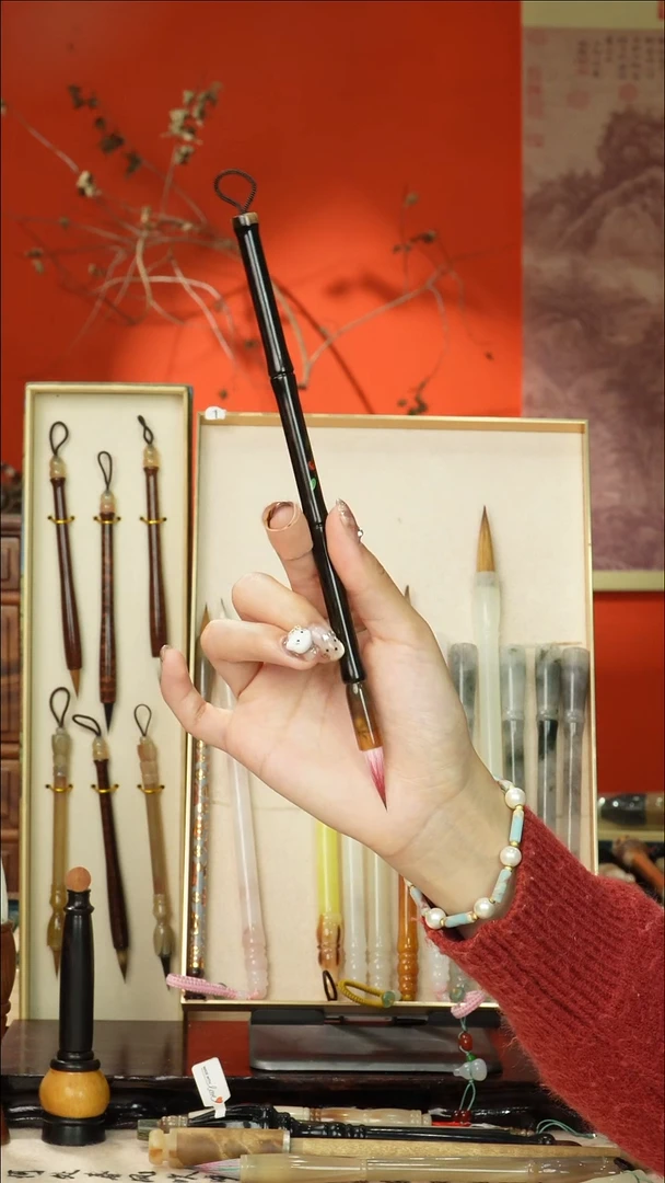 160号闪孤品高货毛笔链接 清水试笔 蘸墨不退