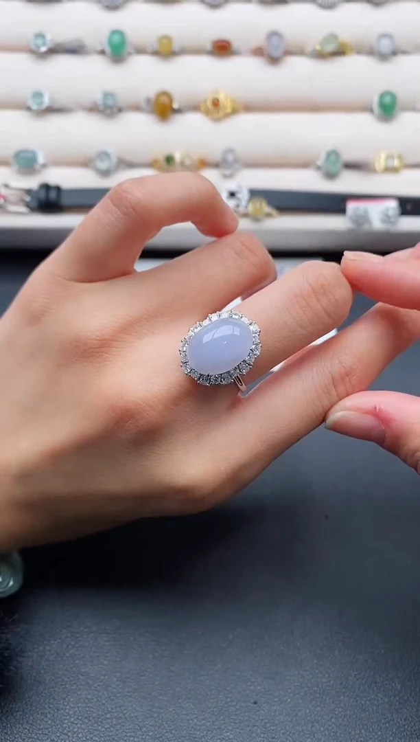 银S925镶嵌戒指翡翠2222222+1