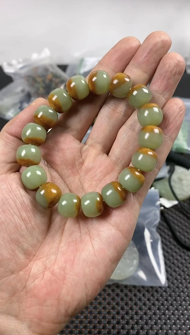 手串未镶嵌岫岩河磨玉（透闪石质玉）多样性发货一个
