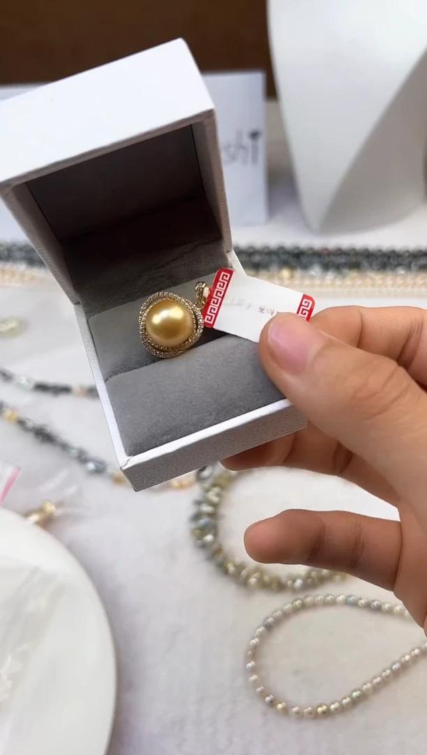 吊坠(不含链)银S925镶嵌海水珍珠珍珠