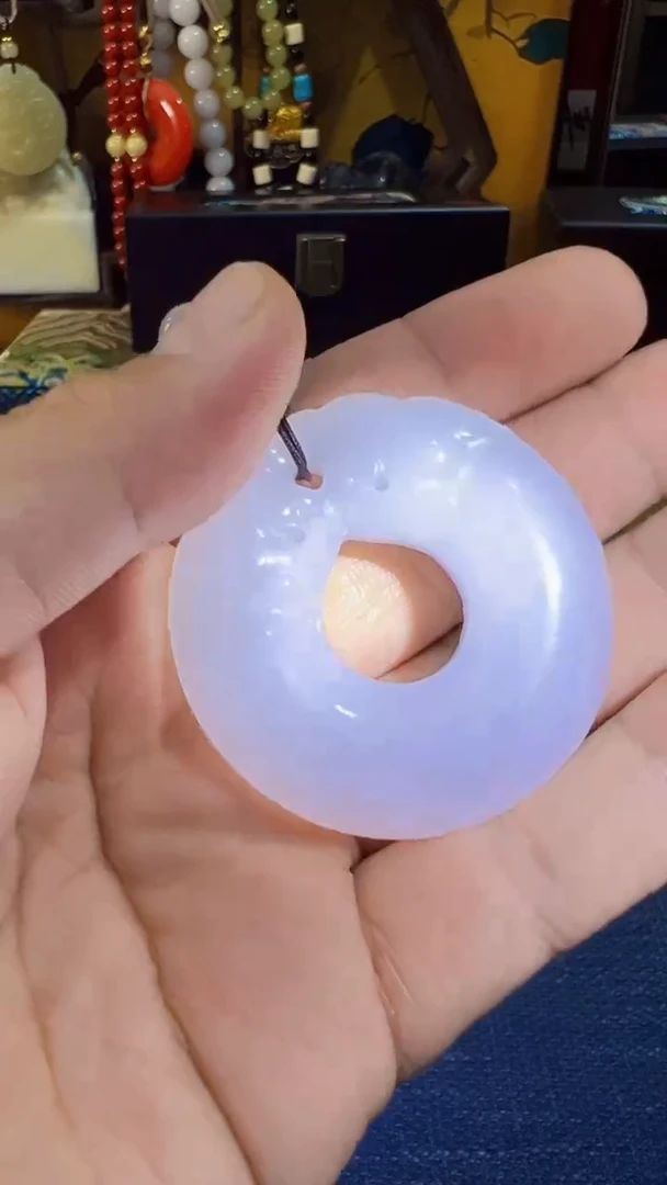 和田玉未镶嵌挂件和田 双龙平安扣(飞铃文玩)