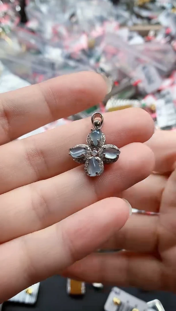 银S925镶嵌戒指翡翠天然A货缅甸翡翠