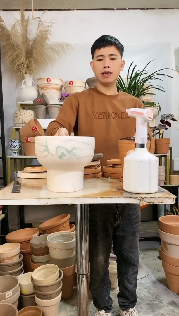 【闪购商品】红陶21*19绿白陶火锅 1盆无托