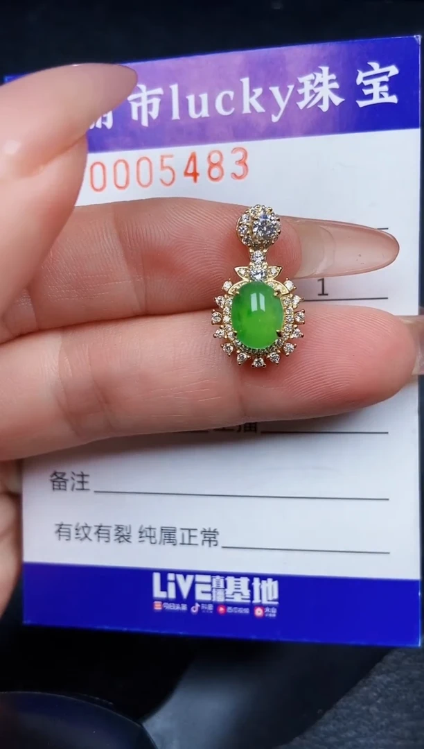 翡翠银S925镶嵌颈饰5483