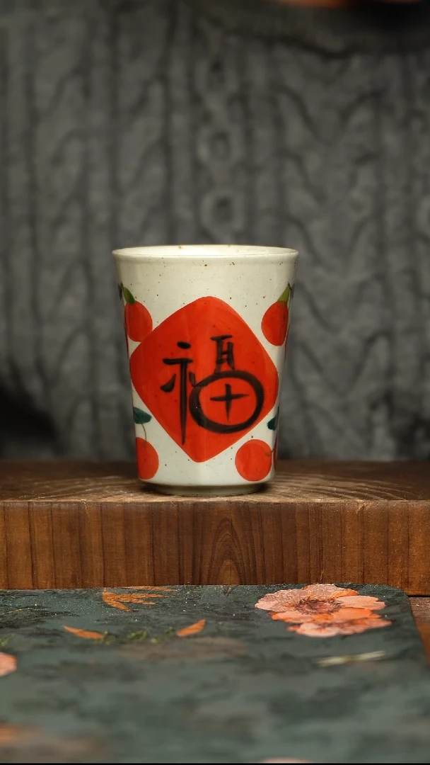 杯釉下彩手工手绘同款陶器