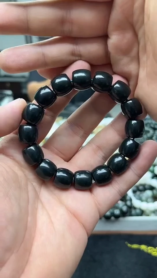 未镶嵌手串和田玉纯天然新疆塔县黑青14
