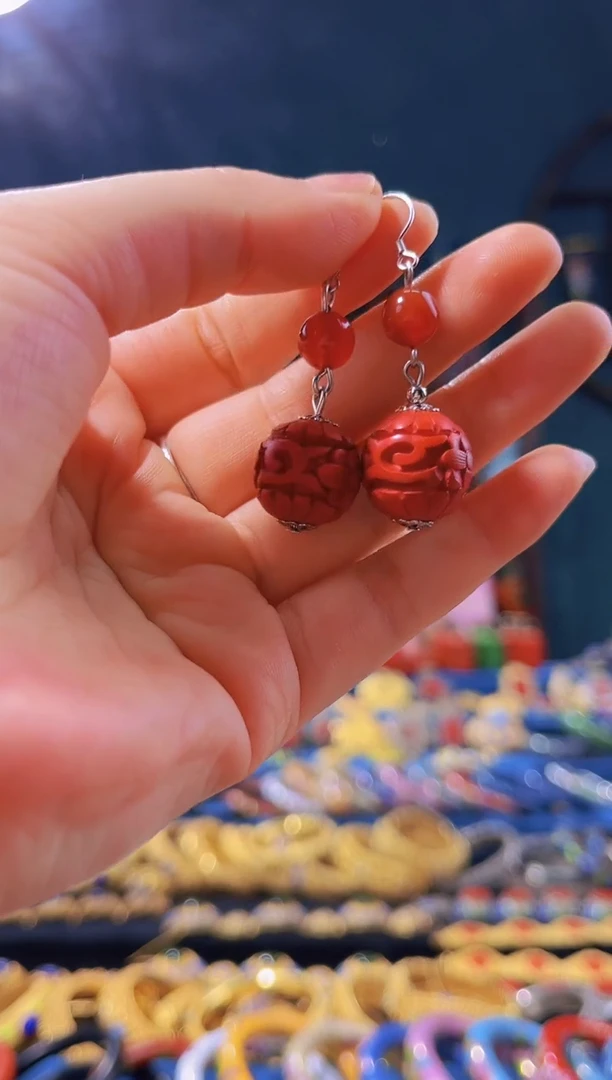 【闪购商品】非遗绝技 雕漆花卉耳环