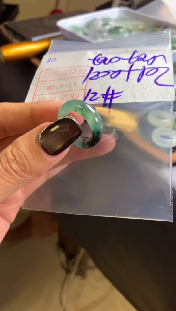 未镶嵌定制翡翠80戒圈12*1210元毛货需精抛光发