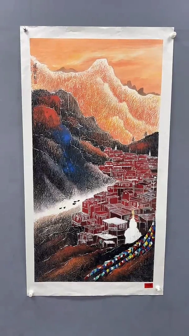 国画杨风顺绘画8pc山水JJ紫P作品