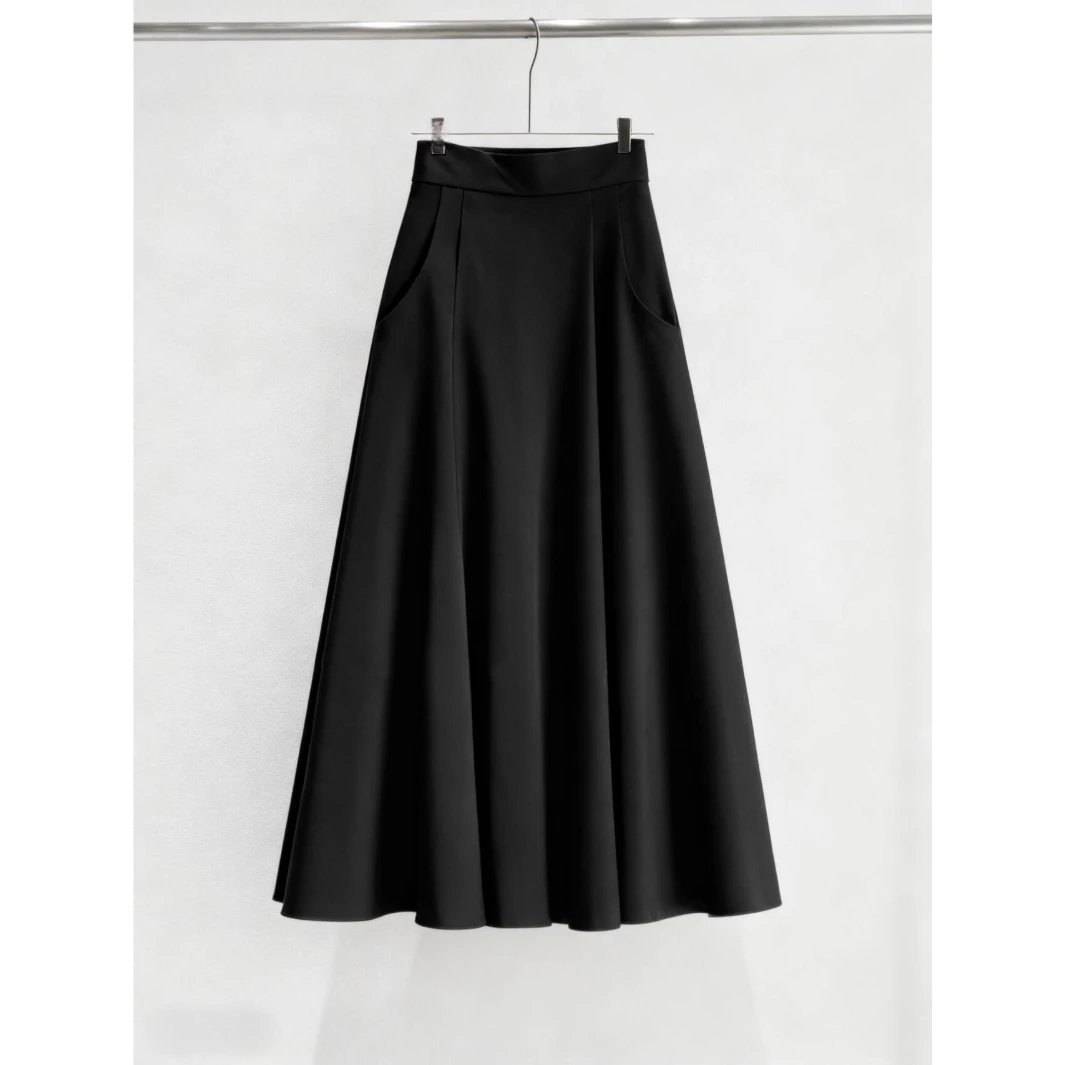 今年流行！真心舒服！黑色半身裙女高腰显瘦百搭慵懒遮肉气质A字裙