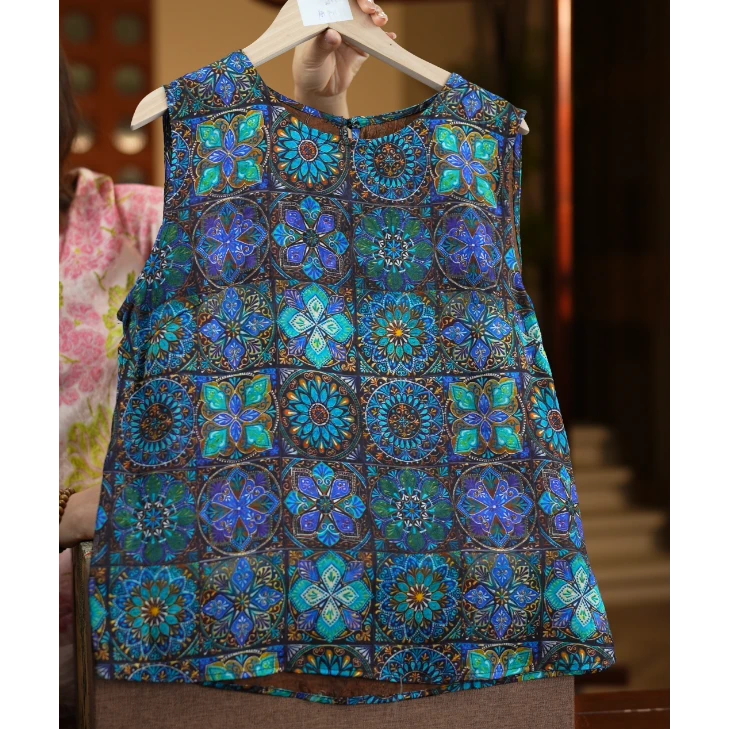 幽兰清影<<非遗美学>>1187原创夏季女装宽松双面穿无袖背心