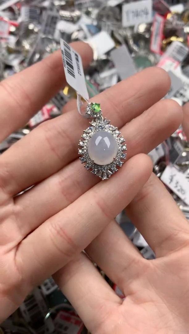 银S925镶嵌戒指翡翠6666----2