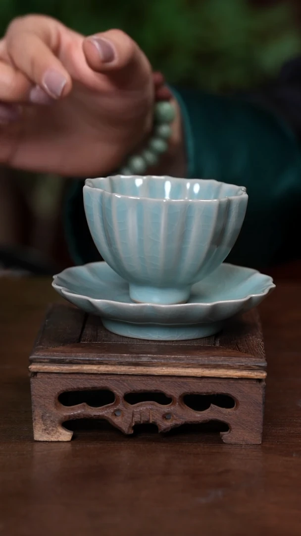 【闪购商品】宝丰清凉寺原产地汝瓷主人杯+杯垫