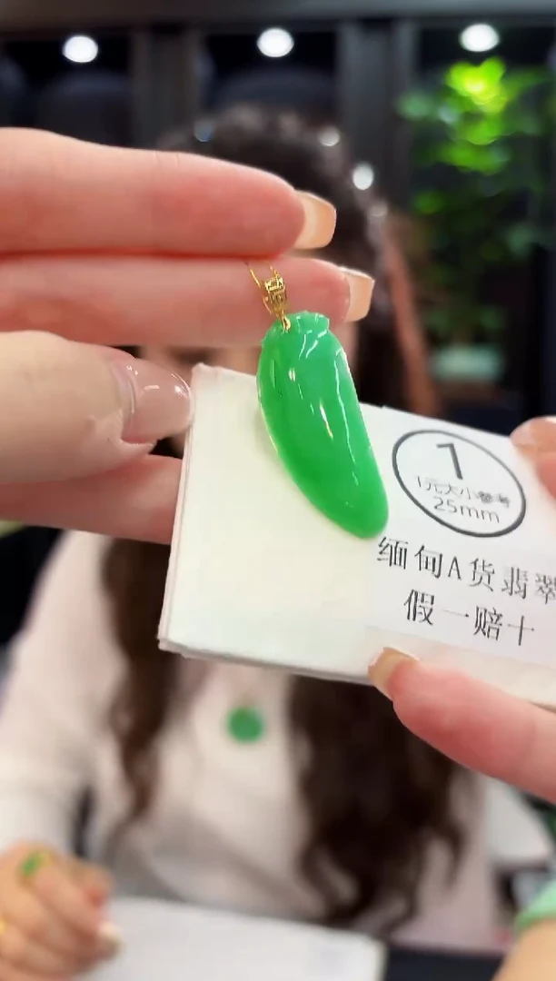 颈饰18K金镶嵌翡翠 缅料A货/支持复检/一件