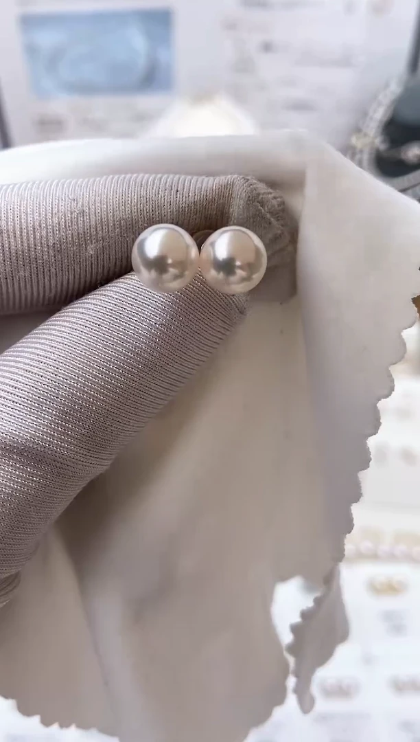 18K金镶嵌海水珍珠耳饰特选福利不退不换7.5-8mm