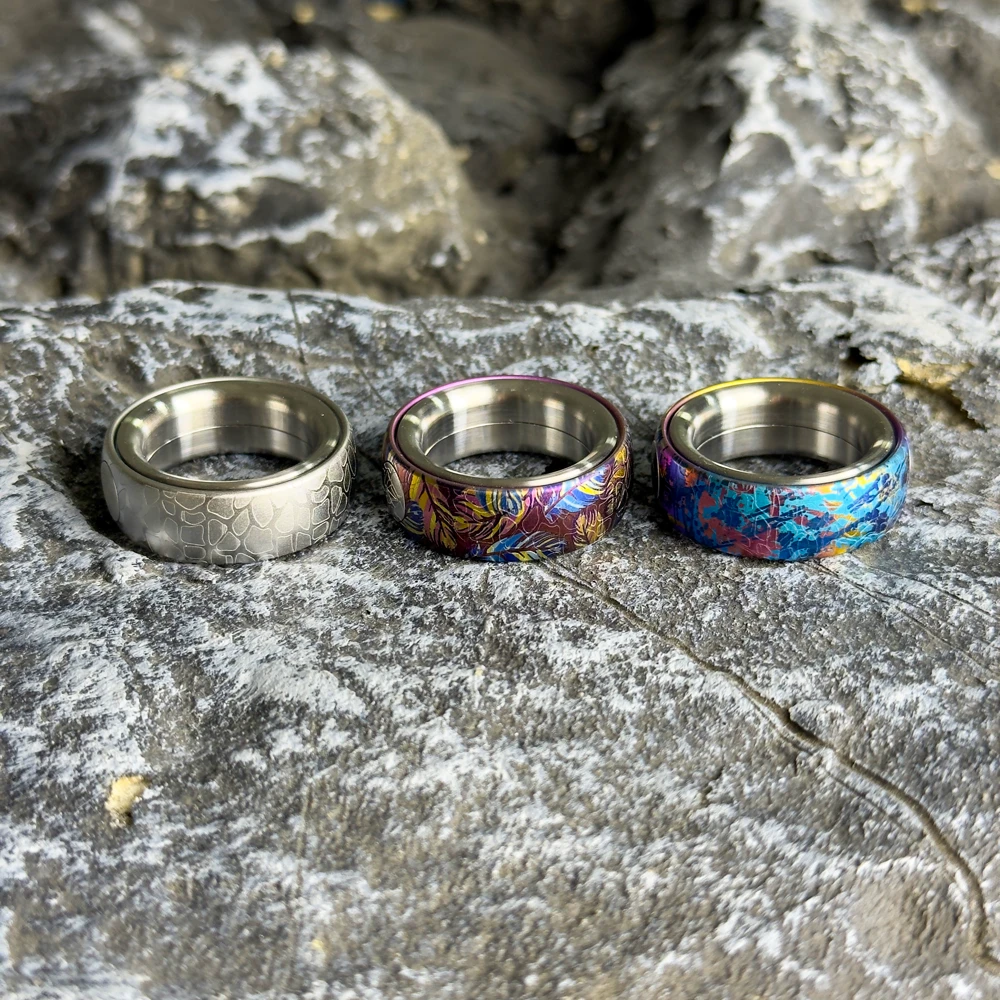 预售23码（内径23mm）彩钛馆钛合金【棘轮戒指】指尖陀螺EDC解压玩具