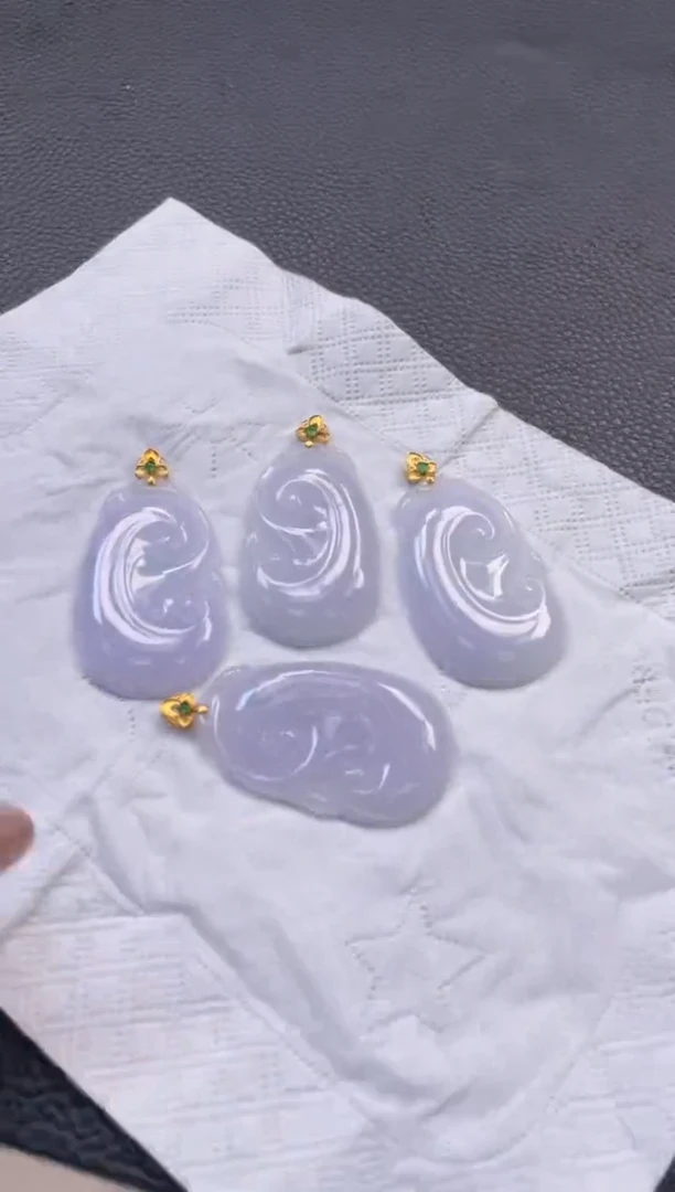 颈饰18K金镶嵌翡翠06如意多样性发一