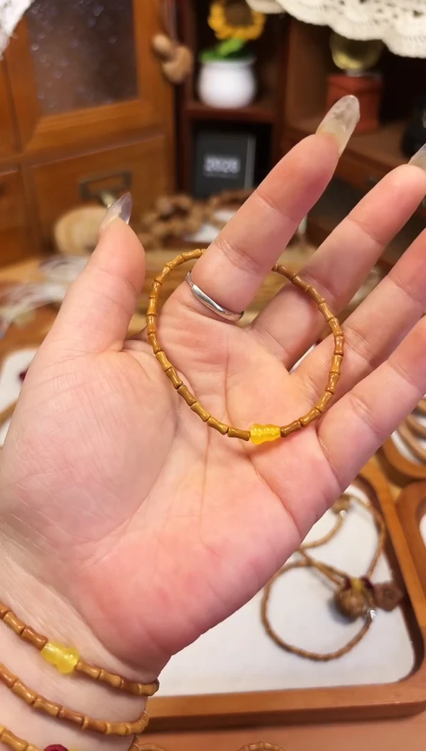 手串桃核竹节手串 黄葫芦  备注手围