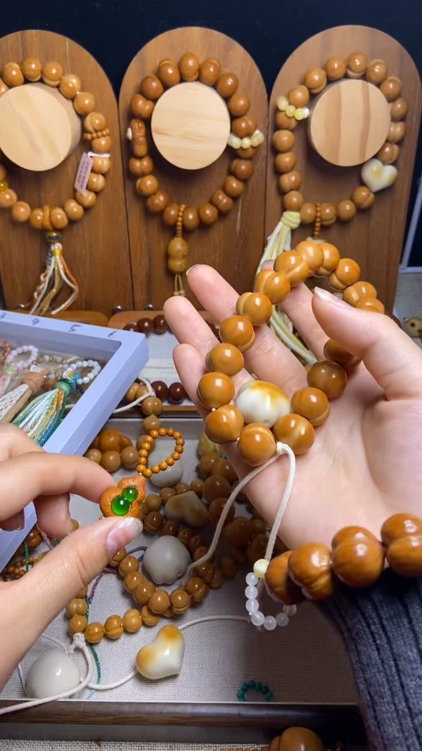 手串猴头核桃王*牛全品光面聚宝盆星星绿葫芦吊坠新绿流苏手持