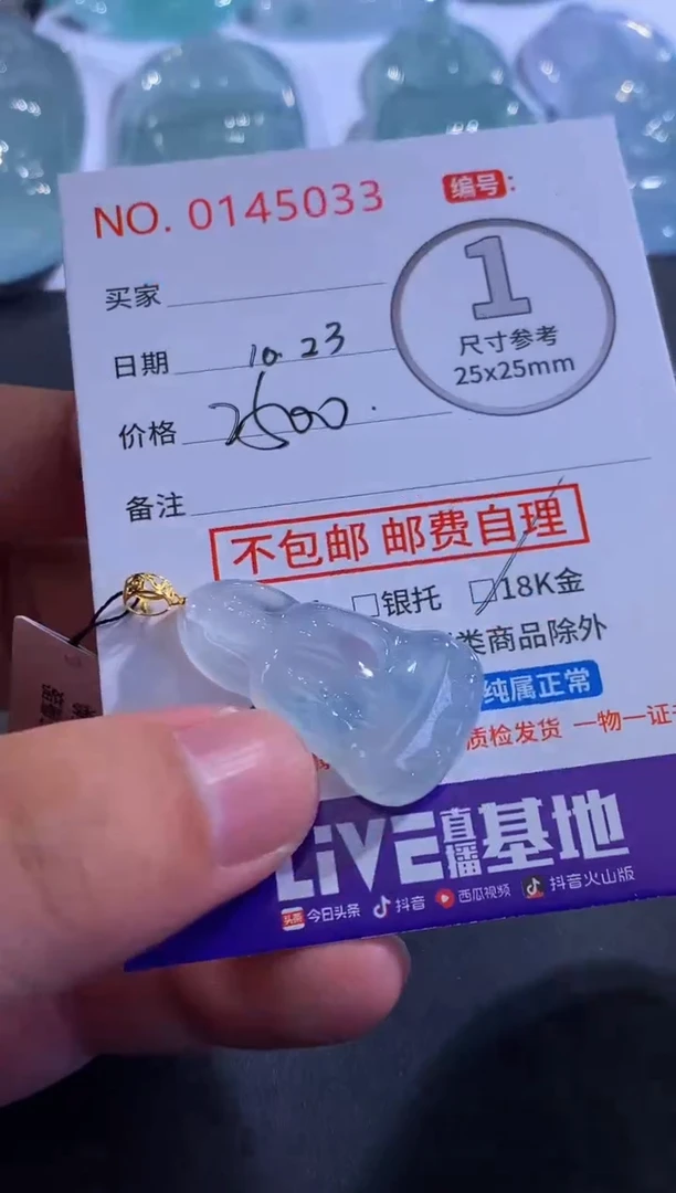 颈饰18K金镶嵌翡翠天**勤！