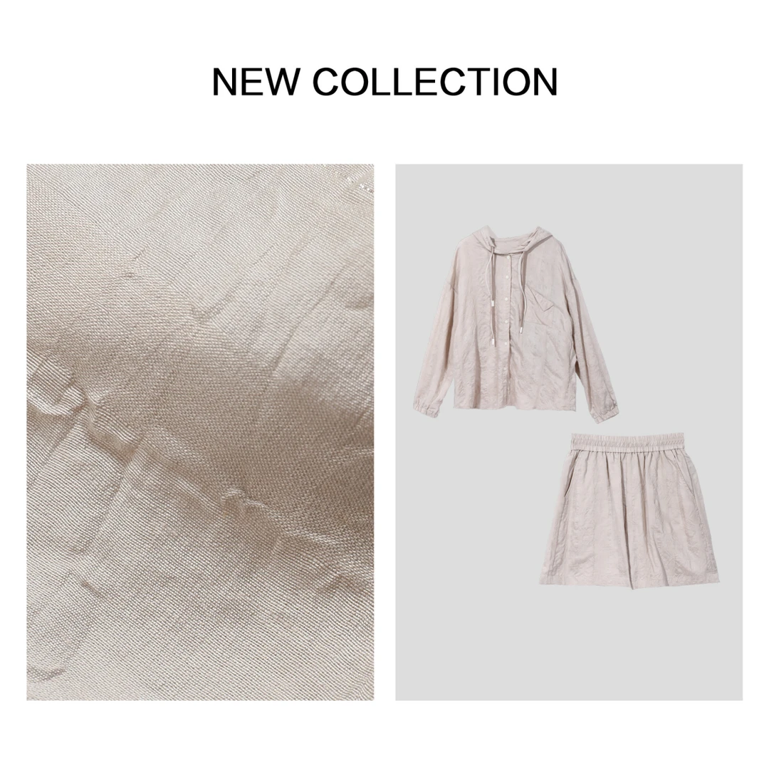 【婷婷专属】连帽宽松上衣+休闲短裤套装 D3F28012