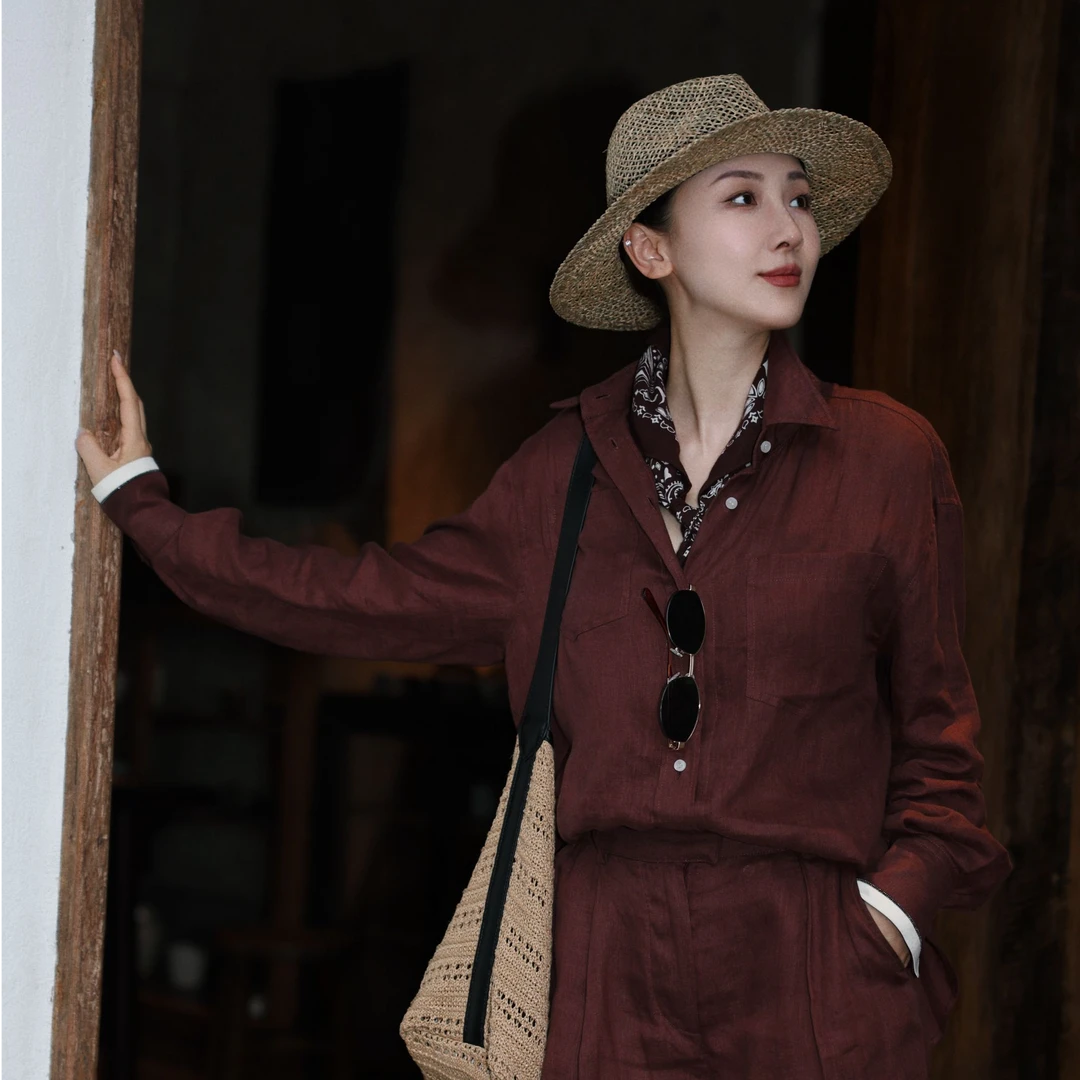 LESAMIS·「弗洛伦萨」鼎鼎奢·重工亚麻短裤7710273