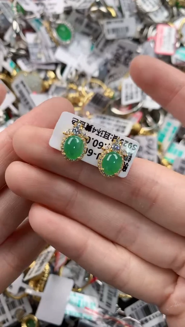 银S925镶嵌戒指翡翠1111----5